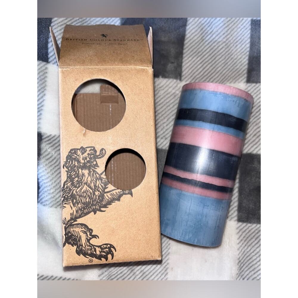 NEW! British Colour Standard Old Rose, Indigo & Pompadour Eco Pillar Candle 6” - Picture 4 of 7
